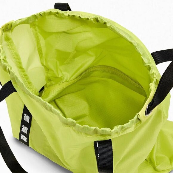 NWT UGG lime green, black & silver logo parachute convertible backpack tote bag - Picture 4 of 12